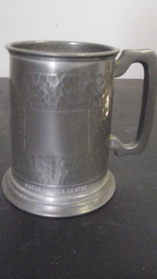 AWESOME VINTAGE PEWTER MUG. FANTASTIC COLLECTORS PIECE!