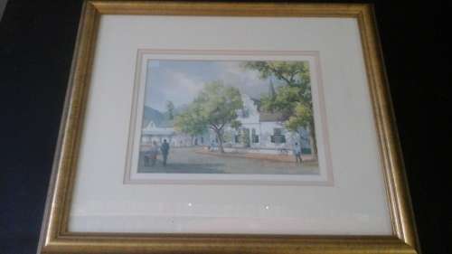 BEAUTIFUL FRAMED VALERIE PETTS PRINT OF STELLENBOSCH MUSEUM. SPECTACULAR PIECE!