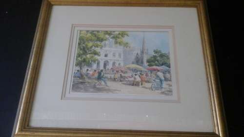 BEAUTIFUL FRAMED VALERIE PETTS PRINT OF GREEN MARKET SQUARE CAPETOWN. SPECTACULAR!