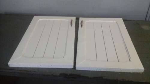 TWO TERRIFIC WOODEN CUPBOARD DOORS. FANTASTIC PAIR!