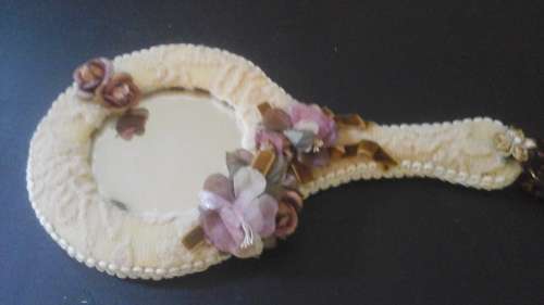 MAGNIFICENT VINTAGE HAND HELD MIRROR.SIMPLY BEAUTIFUL PIECE!