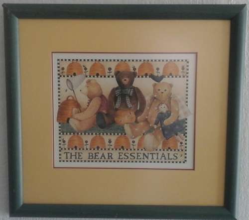 GORGEOUS FRAMED DEBBIE MUMM PRINT TITLED THE BEAR ESSENTIALS.CHEERFUL AND COLORFUL PIECE!