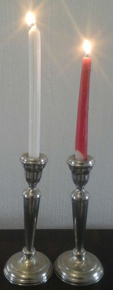 TWO EXQUISITE VINTAGE PLATED CANDLE HOLDERS. AWESOME AND USEFUL PIECE!