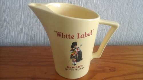 FANTASTIC "WHITE LABEL DEWAR'S SCOTCH WHISKY" COLLECTORS WATER PITCHER. AWESOME PIECE!