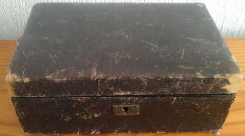 AWESOME VINTAGE WOOD AND LEATHER? JEWELLERY BOX.  GORGEOUS PIECE!