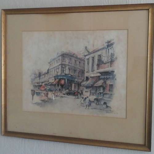 MAGNIFICENT VINTAGE PHILIP BAWCOMBE SIGNED PRINT OF 33 DIAGONAL STREET. STUNNING PIECE!