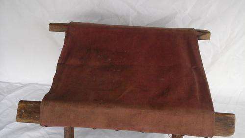 COMFORTABLE WELL LOVED VINTAGE KIAAT CANVAS FOLD UP STOOL