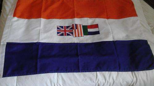 WOW ! ! ! FANTASTIC PIECE OF HISTORY. OLD SOUTH AFRICAN FLAG. MADE FROM NYLON PERFECT CONDITION