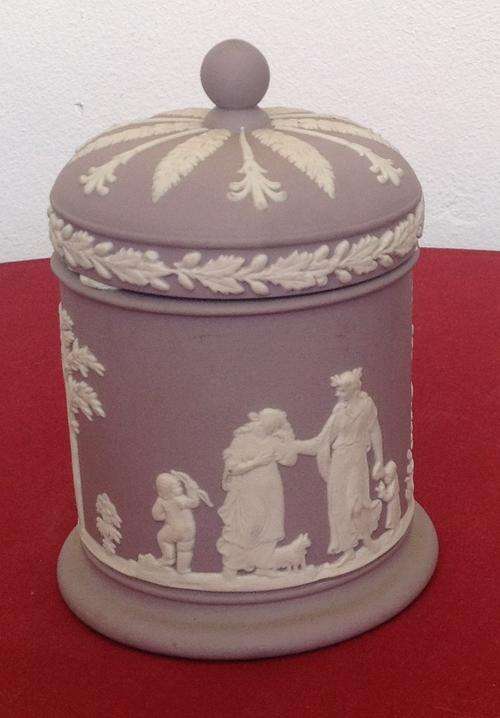 Wedgwood Jasperware Lilac Jar with Lid