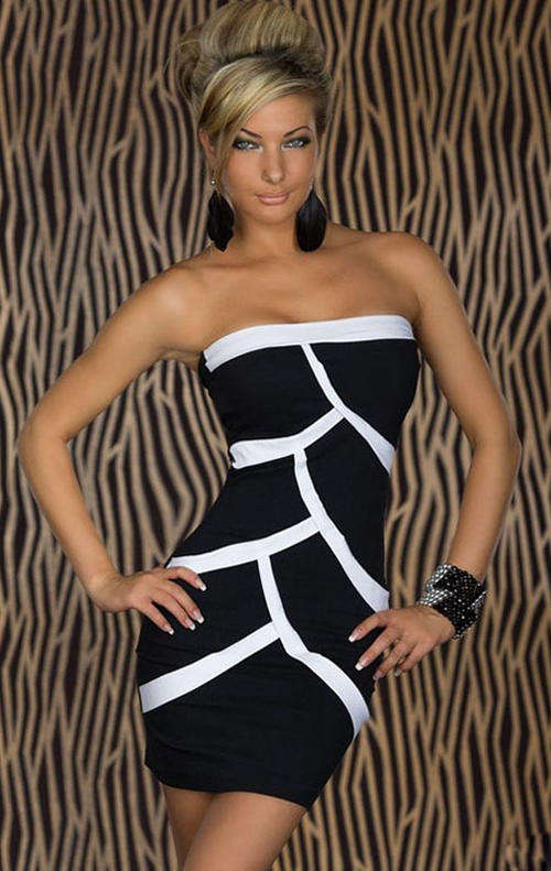 ELEGANT BLACK & WHITE DRESS