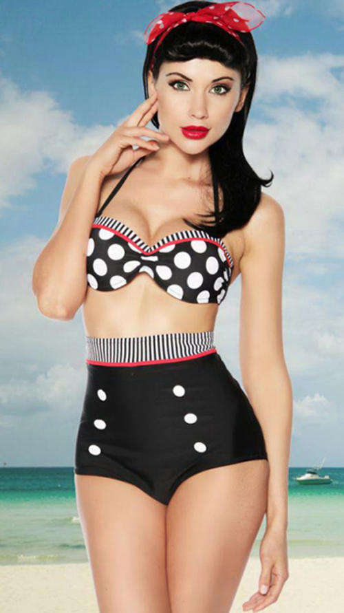 LOVELY HIGH WAIST POLKA DOT BIKINI
