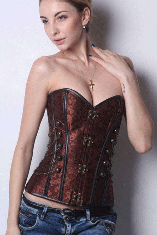 BEAUTIFUL BROWN STEAMPUNK CORSET
