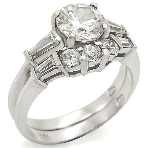PRETTY 18K WHITE GOLD PLATED LADIES WEDDING RING SET