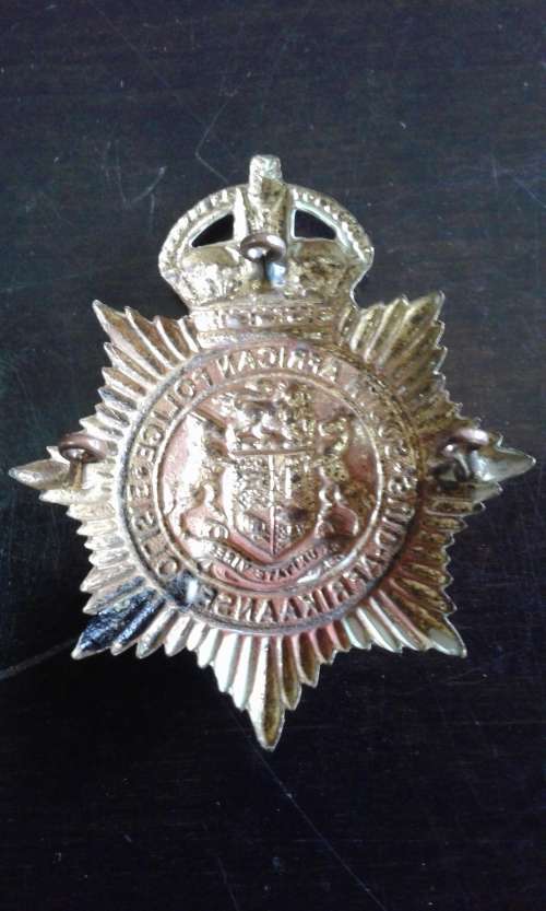S.A.Police Brass Helmet Badge "S" Type
