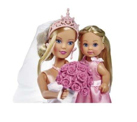 ORIGINAL Steffi Love Wedding Day Doll(29cm) with Evi Love Flower girl(12cm)