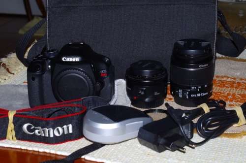 Canon EOS T3i ( eos 600D) 2 lenses and Bag