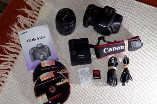 canon 550D with 18-55 IS lens. excellent condition , shutter count of 1250