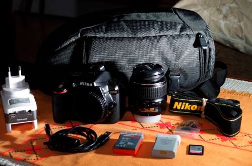 Nikon D5300 and 18-55 lens in pristine condition, low shutter count as shown.