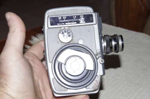 old Yashika cine camera, winds up and actually works, untested with film, photos of item on sale