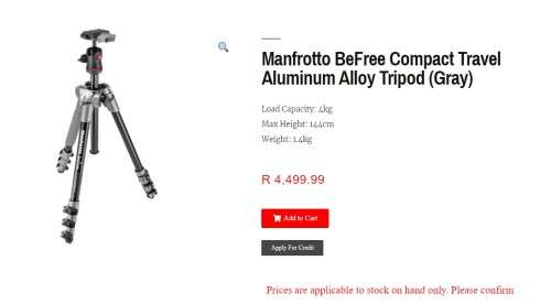 Manfrotto BeFree compact traveling tripod, excellent condition, photos show exact item on sale