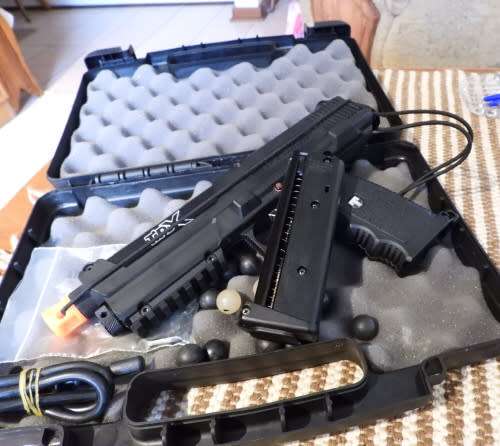 Tippmann TipX paintball marker, photos show exact item on sale. been in storage, not used much.