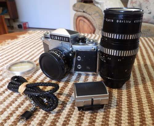 Elbaflex film camera with 200mm zoom, photos show exact item on sale