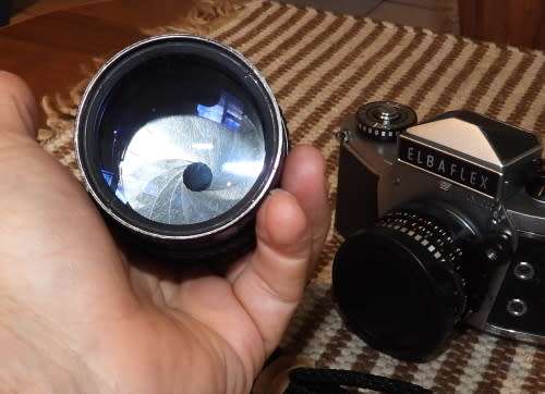 Elbaflex film camera with 200mm zoom, photos show exact item on sale