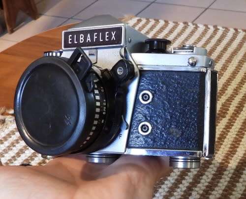 Elbaflex film camera with 200mm zoom, photos show exact item on sale