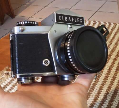 Elbaflex film camera with 200mm zoom, photos show exact item on sale