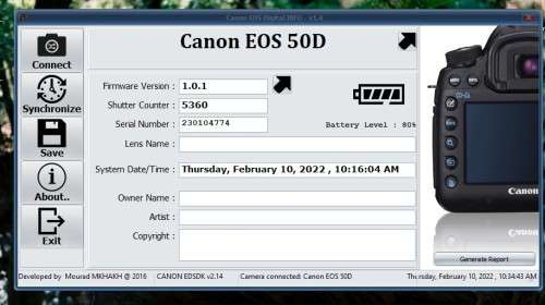 Canon 50D, Body is in perfect working order, lens works but only at lowest f stop.