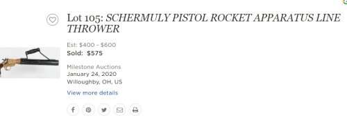 Old line throwing/flair gun, still seems to opperated, untested have no cartridges, has markings,