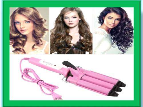 Three Barrel Triple Barrel Ceramic Hair Curling Iron Deep Waver Curler Tool