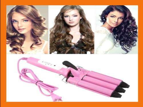 THREE BARREL TRIPLE BARREL CERAMIC HAIR CURLING IRON DEEP WAVER CURLER TOOL