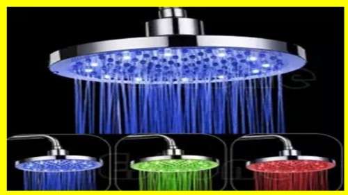 8" TEMPERATURE SENSITIVE BATHROOM SHOWER HEAD WITH RGB LED LIGHT
