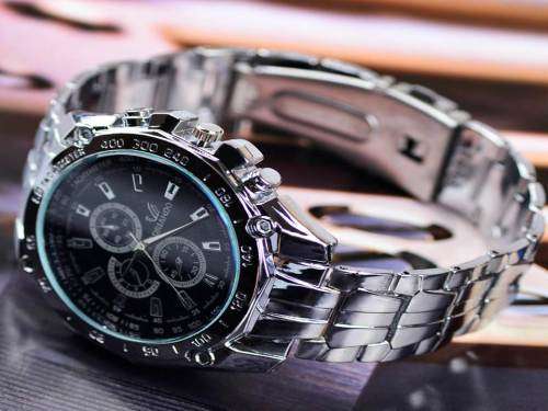 STAINLESS STEEL STRAP MENS HIGH QUALITY CASUAL WRIST WATCH(WITH EXTRAS)