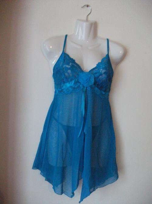 BLUE SET OFF SATIN NIGHTIES FROM 32 - 38
