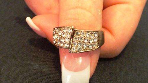 GOLD ELECTROPLATED SIMULATED DIAMOND RING SIZE 16,17,18 , 19 & 20