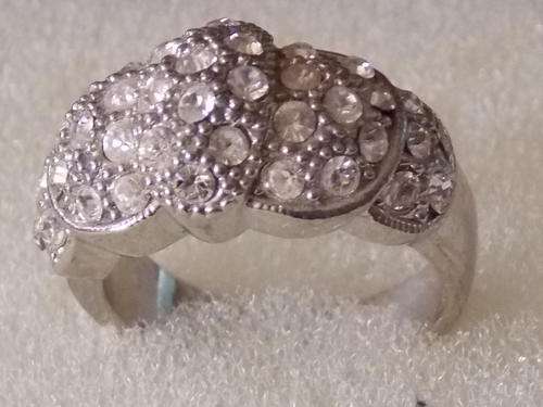 STUNNING FILLED SILVER DESIGNERS RING WITH HUGE!!!SIM DIAMONDS  SIZE 7,8 OR 17,18(FREE IMPORT)