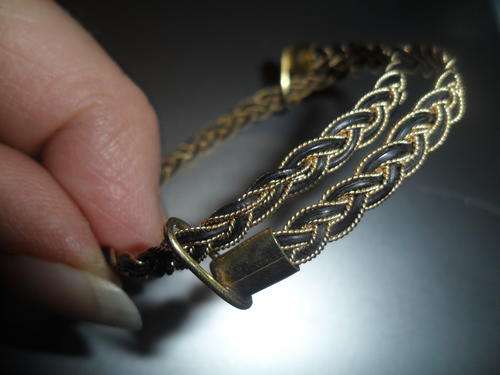 Stunning Elephant Hair and Gold woven Bracelet 9ct Gold