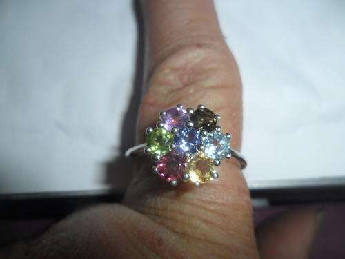 CLUSTER GEMSTONE RING SET IN SILVER