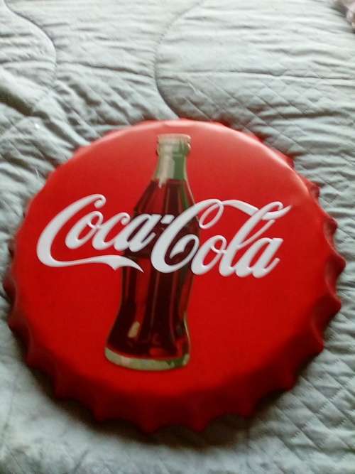 LARGE COCA-COLA METAL BOTTLE CAP SIGN