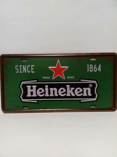 SUPER COOL COLLECTORS VINTAGE STYLE METAL HEINEKEN LICENSE PLATE SIGN
