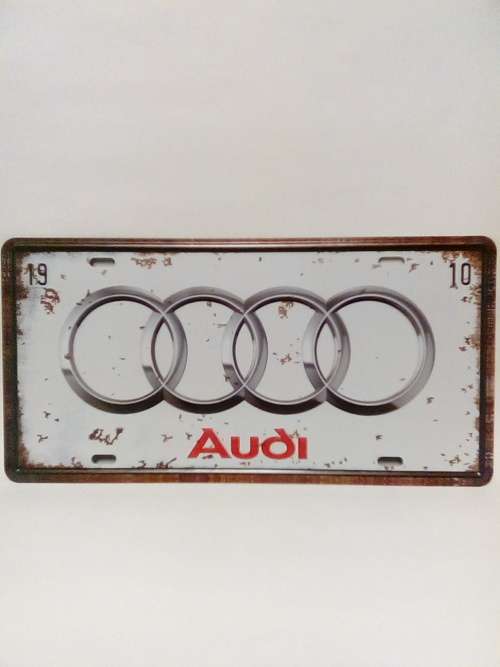 SUPER COOL COLLECTORS VINTAGE STYLE METAL AUDI LICENSE PLATE SIGN