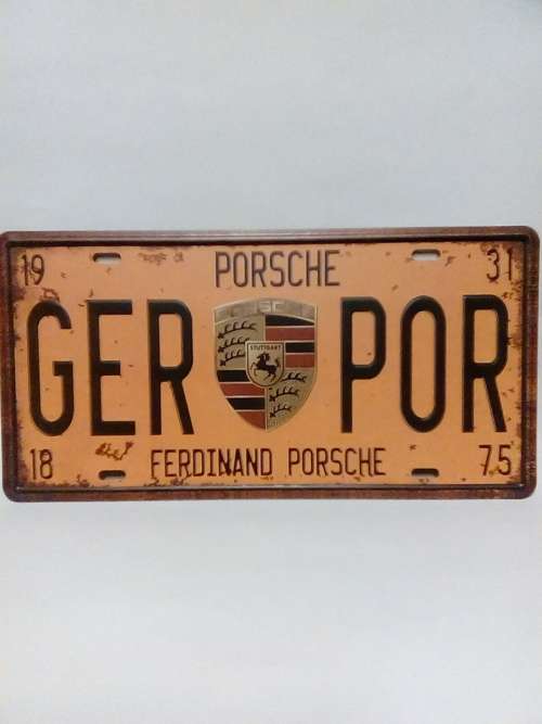 SUPER... SUPER COOL COLLECTORS VINTAGE STYLE METAL PORSCHE LICENSE PLATE SIGN
