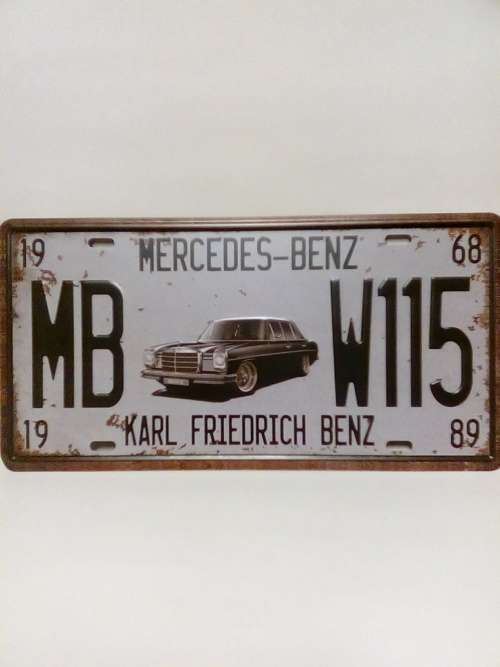 COLLECTORS VINTAGE STYLE METAL MERCEDES-BENZ LICENSE PLATE SIGN