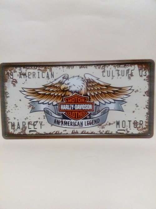 SUPER COOL VINTAGE STYLE METAL HARLEY-DAVIDSON LICENSE PLATE SIGN