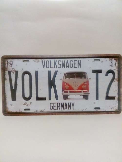 WOW!!!STUNNING COLLECTORS VINTAGE STYLE VOLKSWAGEN LICENSE PLATE DÉCO SIGN