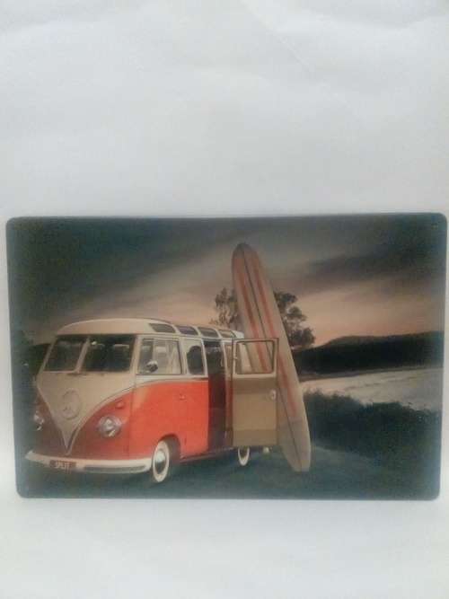 STUNNING COLLECTORS VINTAGE STYLE METAL VW BUS WALL DECO ITEM