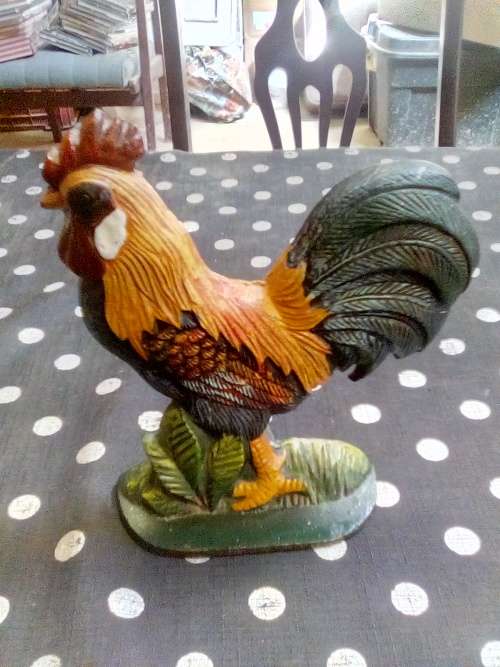 SOLID CAST IRON ROOSTER DOOR STOPPER