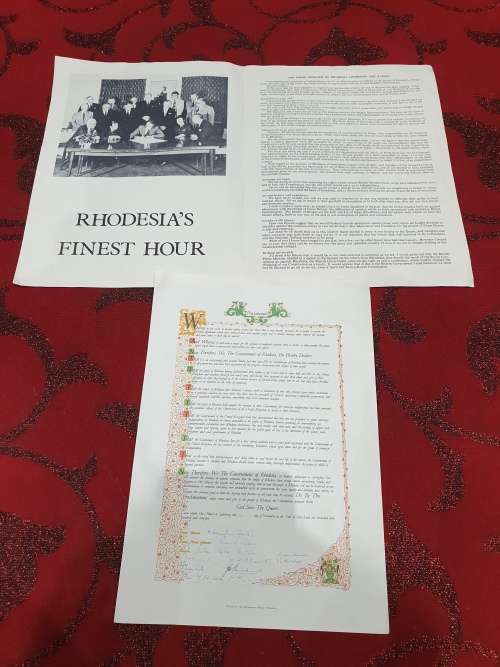 RHODESIA'S FINEST HOUR/THE PRIME MINISTER OF RHODESIA ADDRESSES THE NATION /11th November 1965..RARE